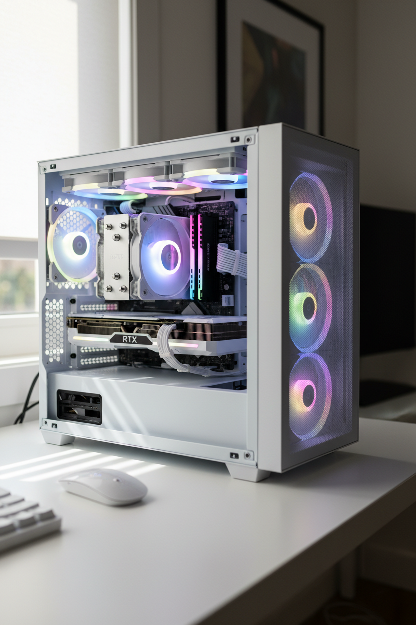 Weißer RGB Gaming PC – ähnlicher Style